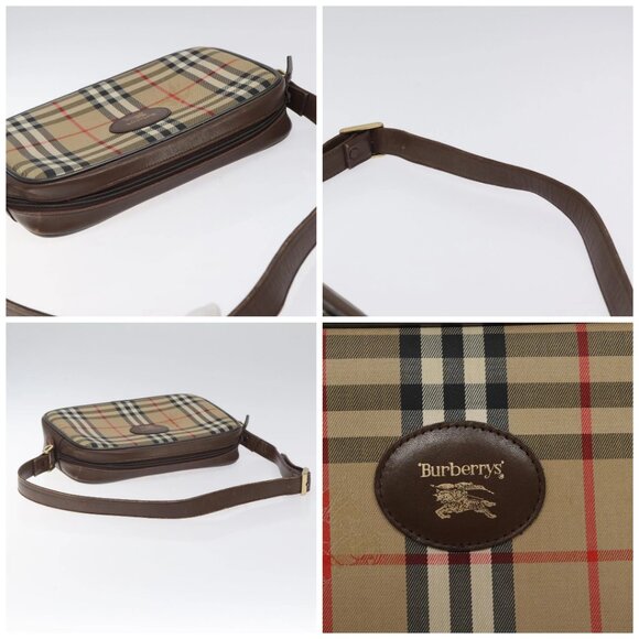 Burberrys Nova Check Shoulder Bag Canvas Beige Gold Auth sw723 - Picture 16 of 16